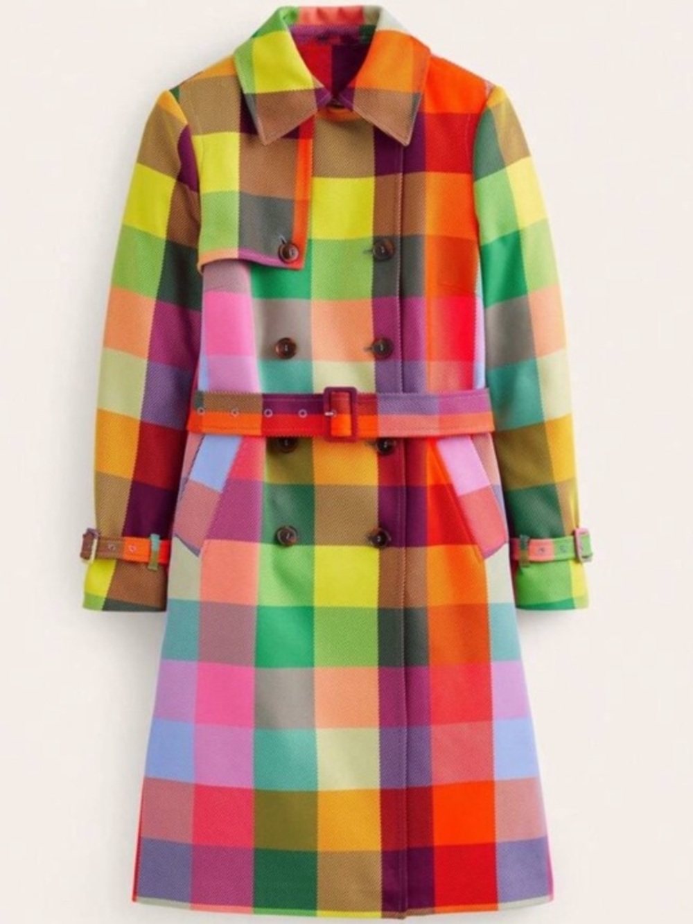 Rainbow plaid trench coat dress plus size 3x the gap asos fans - Picture 6 of 13